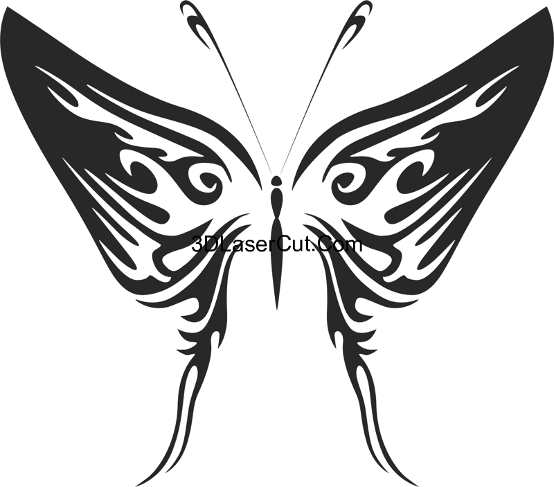 Butterfly vector illustration DXF File